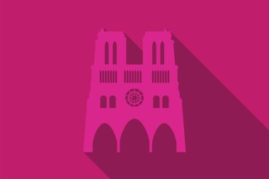 Dünya landmark, notre dame, paris, Fransa, Avrupa, vektör çizim
