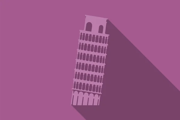 Monumento mundial, Torre inclinada de Pisa, Italia, ilustración vectorial — Archivo Imágenes Vectoriales