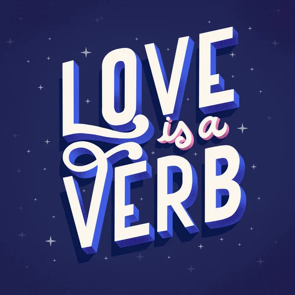 Красочная Декоративная Рукописная Типографика Цветами Украшениями Love Verb Hand Leping — стоковое фото