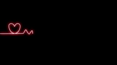 4k renkli kalp çizgisi neon ekran aşk işareti renkli soyut arkaplan 4k neon işareti
