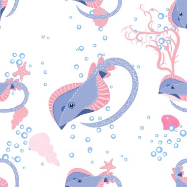 Batomorphi deniz yaşamı, balıklar, hayvanlar parlak, kusursuz desenler. Deniz yolculuğu, hayvanlarla şnorkelle yüzme, tropik balıklar.