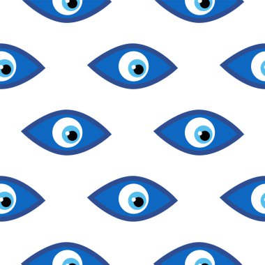 Kem gözlü Türk boncuklu kusursuz desen. İyi şanslar. Türk fayansı. Duvar kağıtları, şablon dolguları, tekstil için doğulu sedir tasarımı