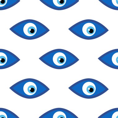 Kem gözlü Türk boncuklu kusursuz desen. İyi şanslar. Türk fayansı. Duvar kağıtları, şablon dolguları, tekstil için doğulu sedir tasarımı