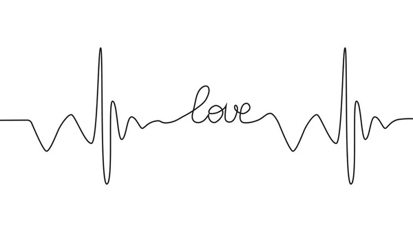 Amor Letras Latidos Del Corazón Diseño Positivo Motivacional Optimista Corazón — Archivo Imágenes Vectoriales