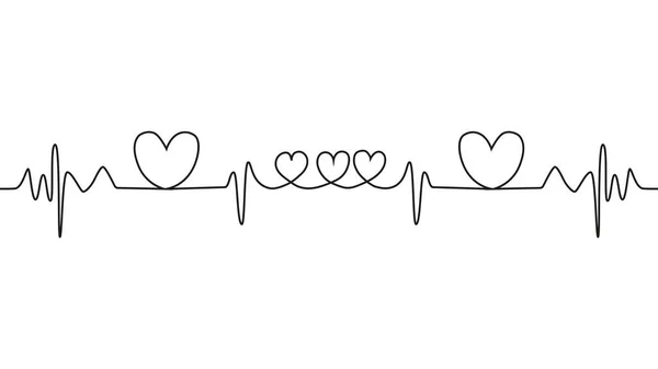 Love Lettering Heartbeat Design Positive Motivational Optimist Heart Love — Stock Vector