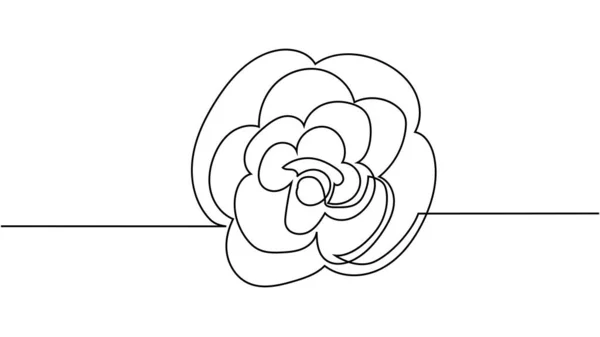 Rose Fleur Dessin Continu Une Ligne Fleur Rose Minimaliste Concept — Image vectorielle