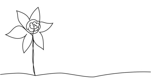 Bahçe Için Taze Narsislerin Tek Bir Çizimi Basılabilir Nergis Çiçeği — Stok Vektör