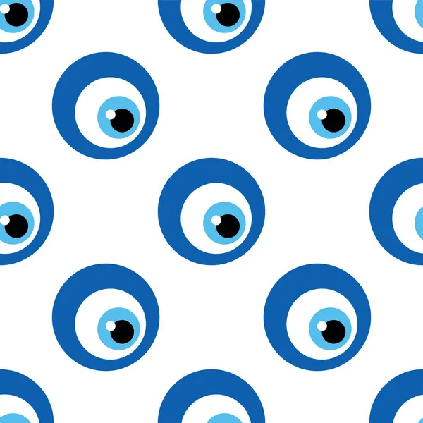 Seamless Pattern Turkish Evil Eye Bead Good Luck Turkish Tile — Stock Vector