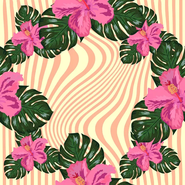 Floral Exótico Tropical Sem Costura Padrão Tropic Papel Parede Havaiano — Vetor de Stock