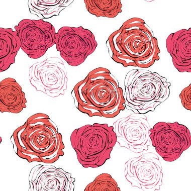 Tasarım için güzel pembe gülleri olan zarif, pürüzsüz bir desen.