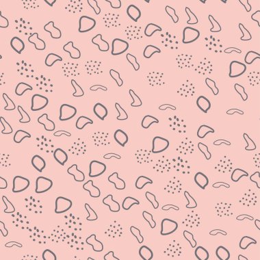 Soyut çağdaş, modern, pürüzsüz modeller. Çeşitli yuvarlak ve elips şekilleri ve noktalar çizilmiş. Karalama nesneleri. Pastel renkler