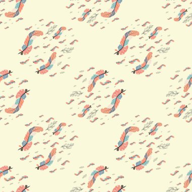 Tüy. Tüyleri çeşitli renklerde ve pürüzsüz bir desen.