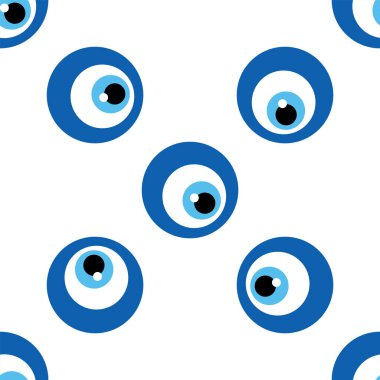 Kem gözlü Türk boncuklu kusursuz desen. İyi şanslar. Türk fayansı. Duvar kağıtları, şablon dolguları, tekstil için doğulu sedir tasarımı