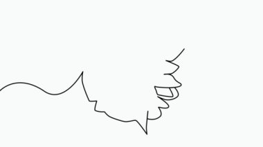 Benlik, çizim, animasyon, sürekli tek çizgi, bir gül, el resmi siluetiyle çizilmiş çiçek..