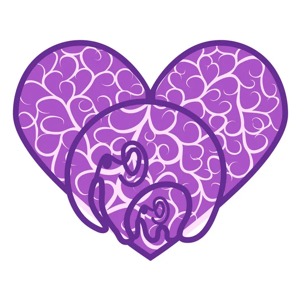 Ornamental Heart Shaped Decoration Cutout Lacy Ornate Heart Valentine Day — Stock Vector