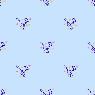 Çizgi filmdeki el, kusursuz müzikal desen çizdi. Bir sürü sembol, nesne ve element. Mükemmel komik arkaplan.