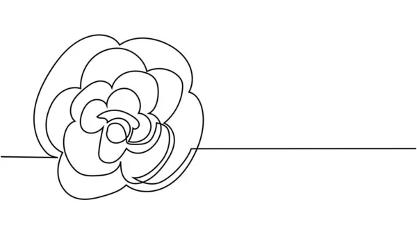 Růžový Květ Nepřetržitá Jednořádková Kresba Minimalistického Designu Růží — Stockový vektor