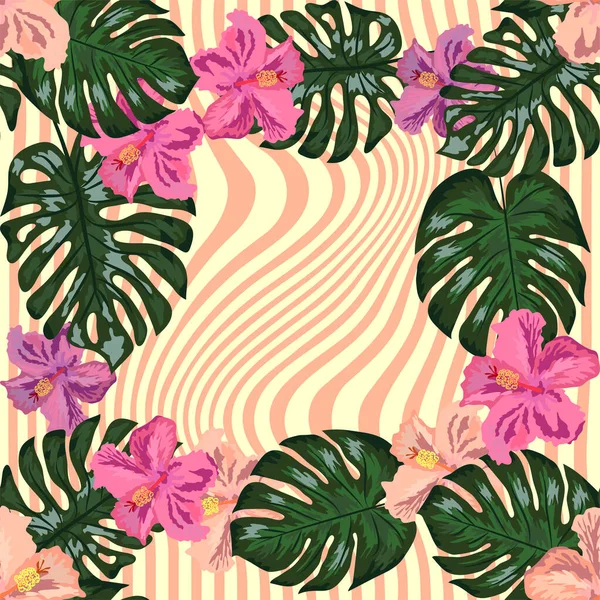 Floral Εξωτικά Τροπικά Απρόσκοπτη Μοτίβο Τροπική Hawaiian Ταπετσαρία Βοτανικό Αποτύπωμα — Διανυσματικό Αρχείο