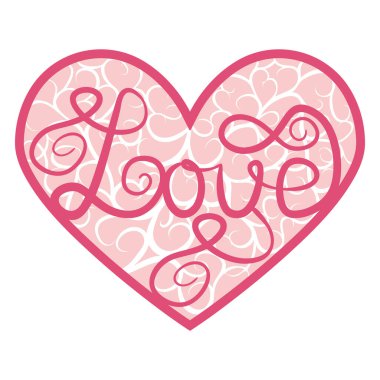 Sevgililer Günü tebrik kartı. Süslü kalp şekilli 3D dekorasyon. Dantelli dantelli kalbi kes. Lazer kesim tasarım ögesi