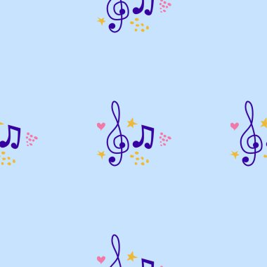 Soyut müzik notaları kusursuz model arkaplanı. müzikal illüstrasyon melodisi dekorasyonu.