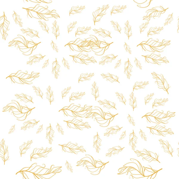 Пастельный Бесшовный Рисунок Перьев Бесшовный Фон Перьями Птиц Бохо — стоковый вектор