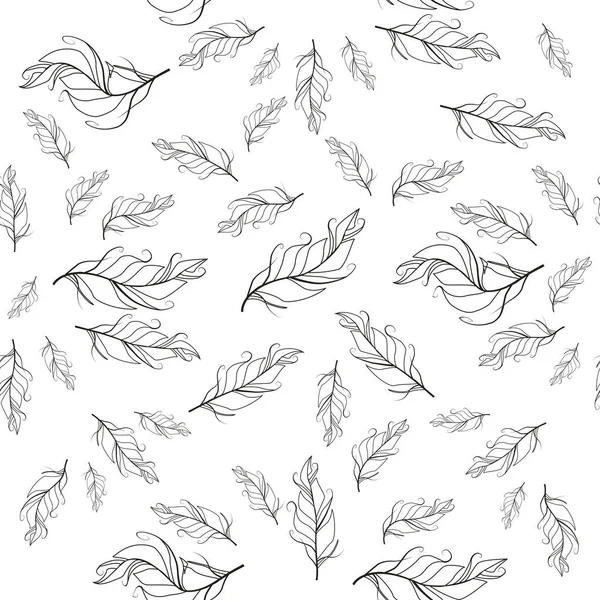 Пастельный Бесшовный Рисунок Перьев Бесшовный Фон Перьями Птиц Бохо — стоковый вектор