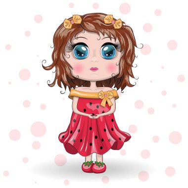 Güzel, uzun, kırmızı elbiseli kız.