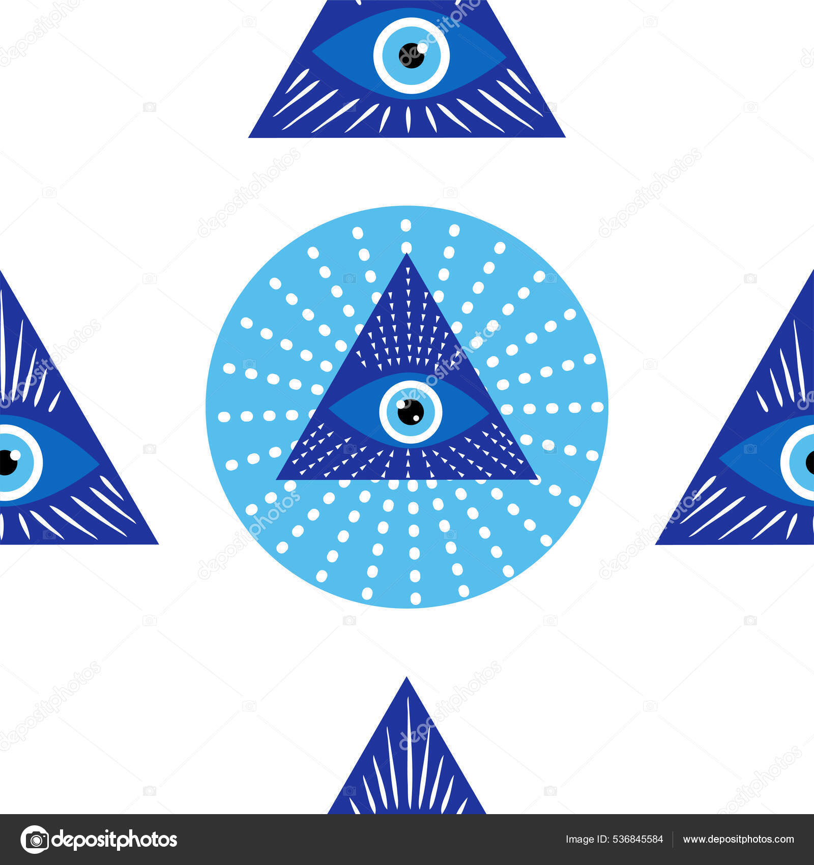 曼达拉希腊邪恶的眼睛涂鸦无缝图案神秘的符号剪贴画线艺术收藏Hamsa眼魔法眼装饰元素图库矢量图©Michiru13 536845584, image size:1600x1700