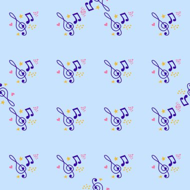 Çizgi filmdeki el, kusursuz müzikal desen çizdi. Bir sürü sembol, nesne ve element. Mükemmel komik arkaplan.