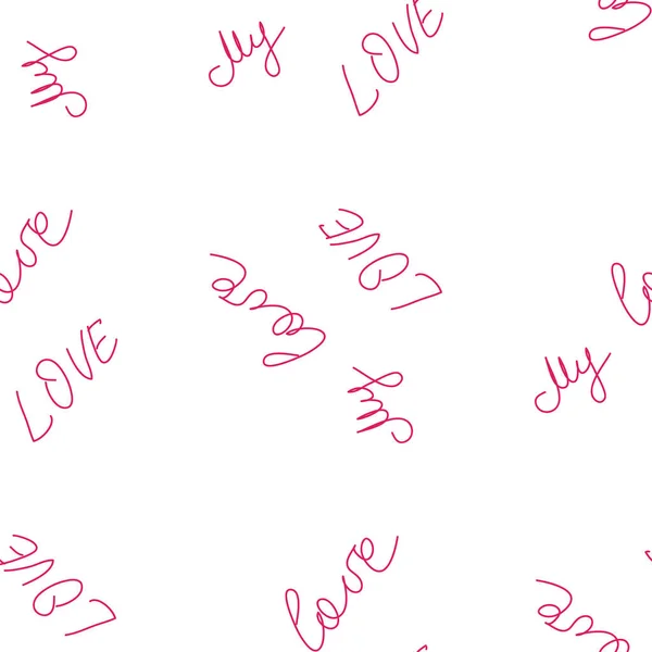 Love You Hearts Romantic Pattern Illustration Seamless Pattern Wallpaper Textiles — Stock Vector