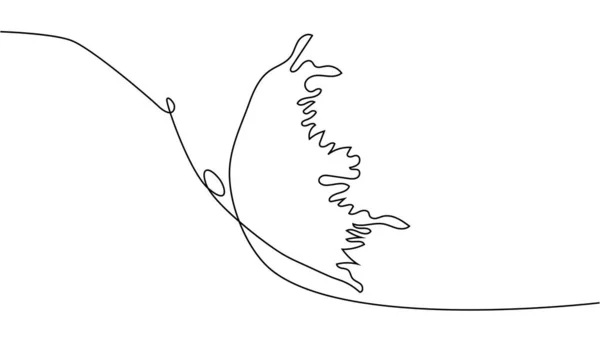 Sürekli Bir Çizgi Çiziyor Uçan Kelebek Logosu Siyah Beyaz Çizim — Stok Vektör