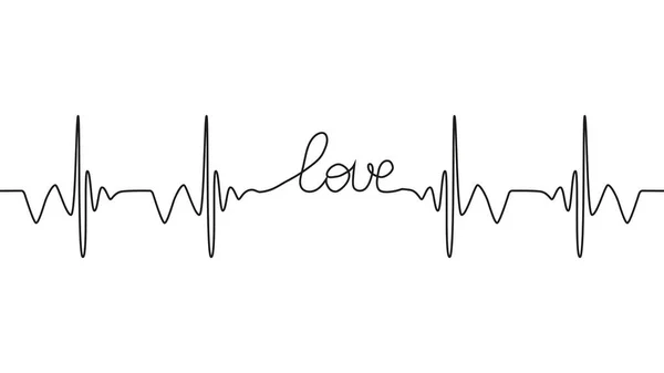 Láska Písmo Tlukot Srdce Design Pozitivní Motivační Optimista Srdce Láska — Stockový vektor