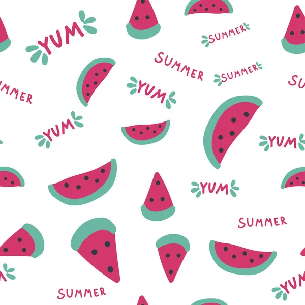 Karpuz dilimleri pürüzsüz desen, yaz deseni ve nefis harfler..