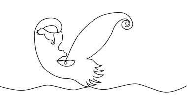 Portre minimalist stil. Yüzün yarısı dişi, yüzünün yarısı kelebek kanadı. Güzellik konsepti. Kirpikleri kelebeğin kanat hatlarını takip ediyor. İçerideki kadın.