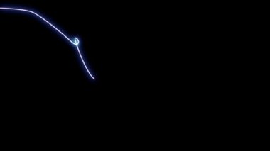 Animasyon kelebek neon elementleri etkisi. Kelebek sürekli bir çizgi çizme elementi. Açık neon siyah