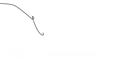Kelebek logo veya dekoratif eleman için beyaz arka plan yalıtılmış bir sürekli çizgi çizim elemanı. tek satır sanat