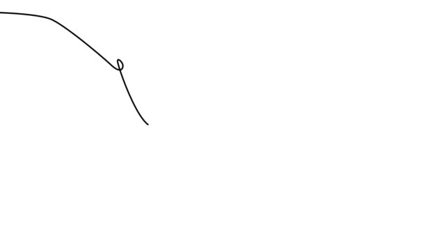 Mariposa un elemento de dibujo de línea continua aislado sobre fondo blanco para el logotipo o elemento decorativo. arte de una línea — Vídeos de Stock