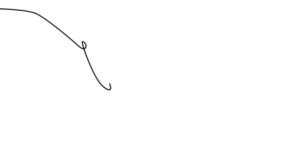 Бабочка один непрерывный элемент рисования линии изолирован на белом фоне для логотипа или декоративного элемента. one line art — стоковое видео