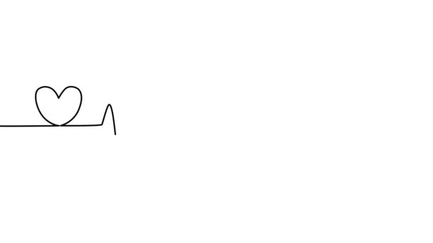 Colorido corazón línea pantalla amor mostrar signo colorido abstracto fondo 4k neón símbolo signo — Vídeo de stock