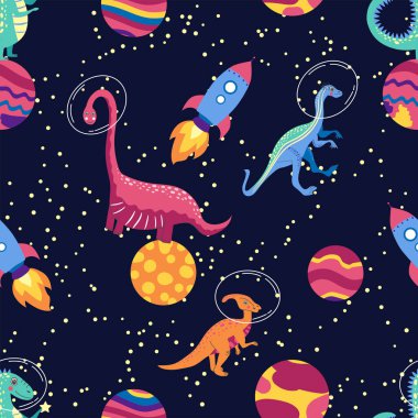 Dino 'nun uzayda kusursuz bir düzeni var. Şirin ejderha karakterleri, yıldızları ve gezegenleri olan gezgin dinozor galaksileri. Çocuk çizgi film geçmişi.