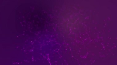 Mavi fantezi teknolojisi, mühendislik ve bilim hareketi arka planında parçacıklar ve pleksus bağlantılı organik hareketler. Titrek yıldız ışığı. Alan ayarlarının derinliği