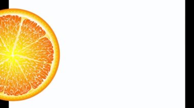 Sulu greyfurt daireleri döner, görünür ve kaybolur, suya düşer. Turuncu, kırmızı, sarı, yeşil meyve