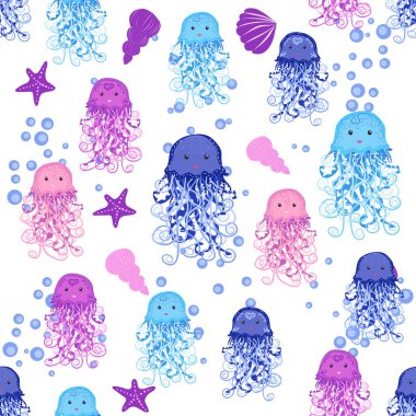 Denizanası, balık, hayvanlar parlak, pürüzsüz desenler. Deniz yolculuğu, hayvanlarla şnorkelle yüzme, tropikal balıklar..