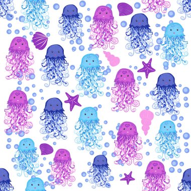 Denizanası, balık, hayvanlar parlak, pürüzsüz desenler. Deniz yolculuğu, hayvanlarla şnorkelle yüzme, tropikal balıklar..