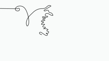 Kelebek çizgisi olan soyut bir yüz. Portret minimalist biçimi