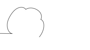 Benlik, çizim, animasyon, sürekli tek çizgi, bir gül, el resmi siluetiyle çizilmiş çiçek..