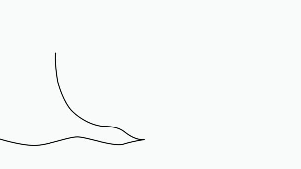 Rosto abstrato com borboleta um desenho de linha. Estilo minimalista Portret — Vídeo de Stock