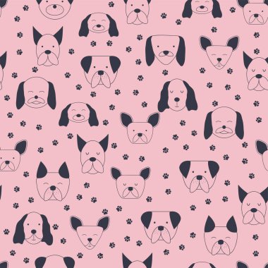 Köpek ağızlık takmış kusursuz bebek deseni. Renkli arka planda tek renkli bir renk. Yaratıcı çocuksu bir geçmiş. Çocuk tasarımı, kumaşı, ambalajı, duvar kağıdı, tekstil, giysi için mükemmel.