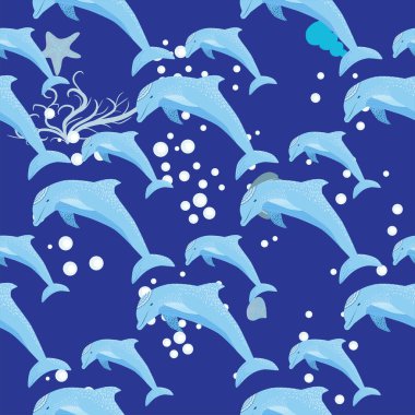 Yunus, deniz sakinleri kusursuz desen, deniz kabukları, algler, denizyıldızı, deniz yaban hayatı arasında güzel bir karakter..