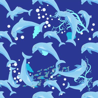 Yunus, deniz sakinleri kusursuz desen, deniz kabukları, algler, denizyıldızı, deniz yaban hayatı arasında güzel bir karakter..